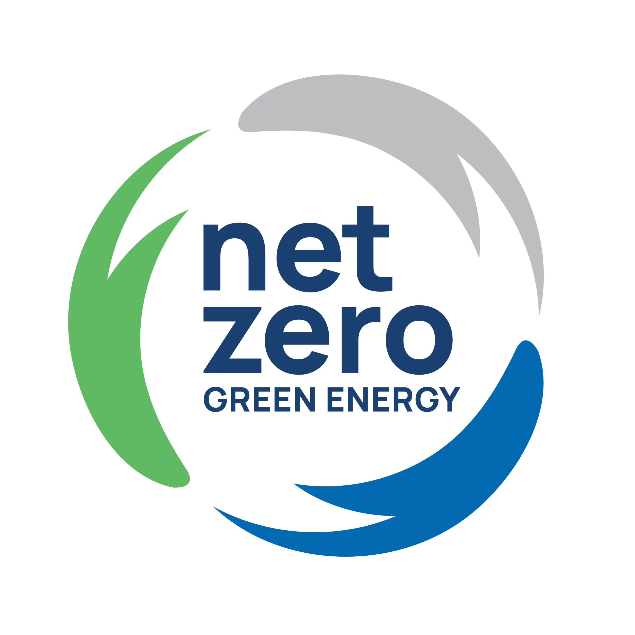 Energy company logo design by the Wee Design Studio. colours are green blue and silver in a circle shape with text in the centre